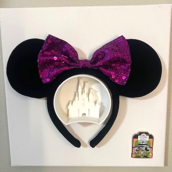 Disney Parks Minnie Mouse Pin Trader Ears Headband - Picture 1 of 6